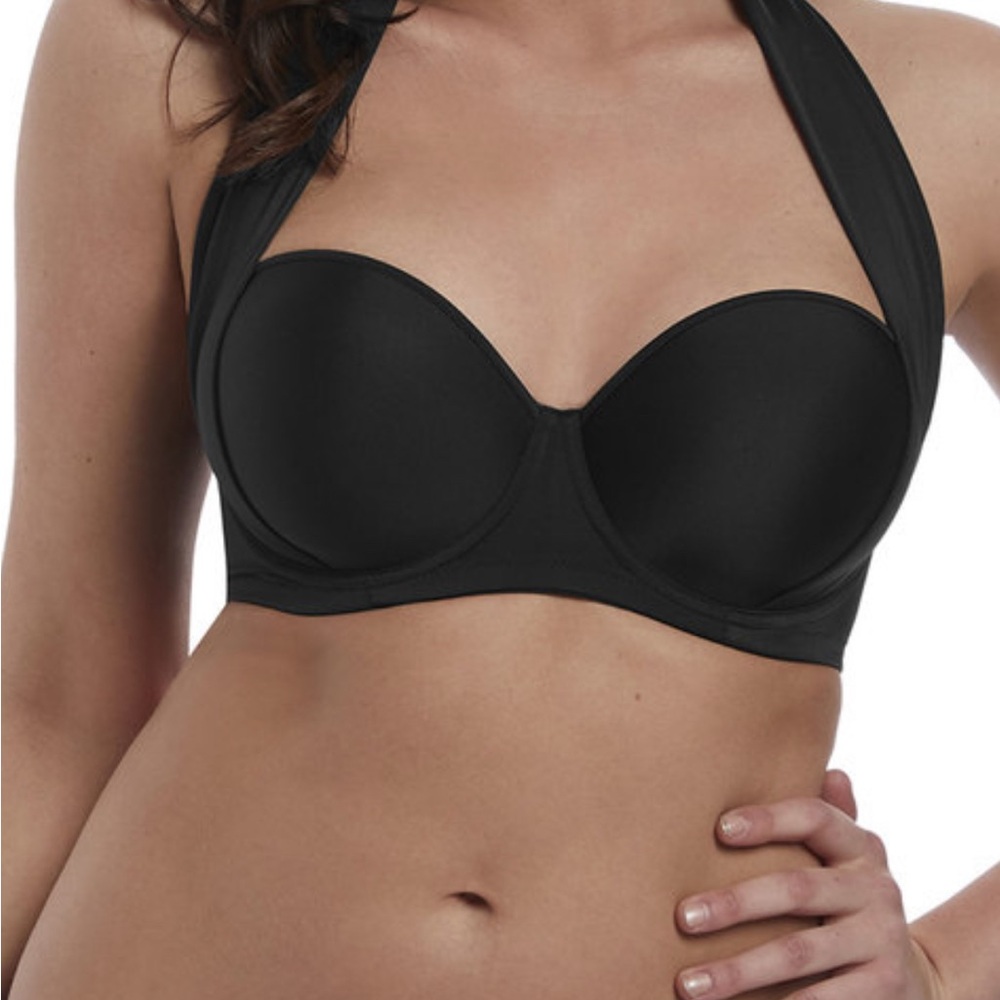 FREYA DECO SWIM BLACK UNDERWIRE MOULDED BANDEAU BIKINI TOP SIZE 30H